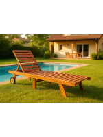 Polohovateľné lehátko z teakového dreva DIVERO