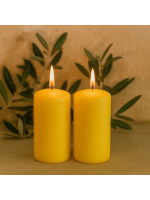 Sada stĺpových sviečok, 15 cm, Ø 7,5 cm, žltá, 2 ks