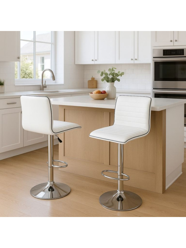 Sada 2 bielych barových stoličiek – moderné
