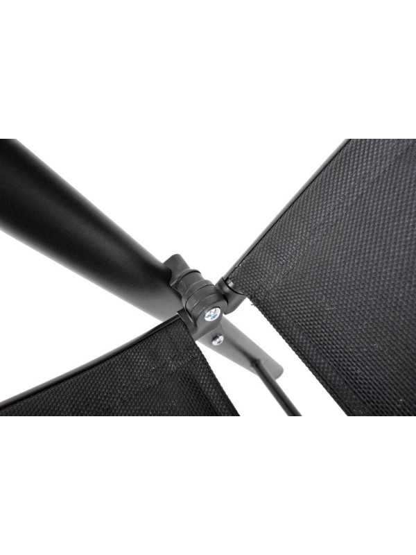 Záhradné polohovacie kreslo čierne hliníkové skladacie