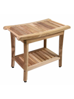 Kúpeľňová stolička DIVERO SECO s policou, teakové drevo