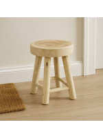 VAGOS okrúhla stolička z teakového dreva, 46 cm, prírodné