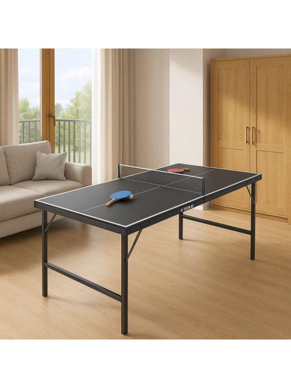 Skladací mini pingpongový stôl s príslušenstvom, 152 x 71 cm