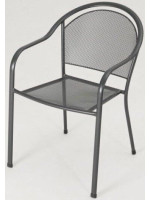 Stohovateľné záhradné kreslo z kovu, čierne, tahokov