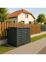 Kovový prístrešok pre 2 popolnice, antracit, 132×116×80 cm