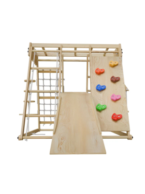 Detské vnútorné drevené ihrisko so šmykľavkou, skladacie veľ