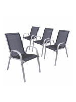 Stohovateľné záhradné stoličky, sada 4 ks