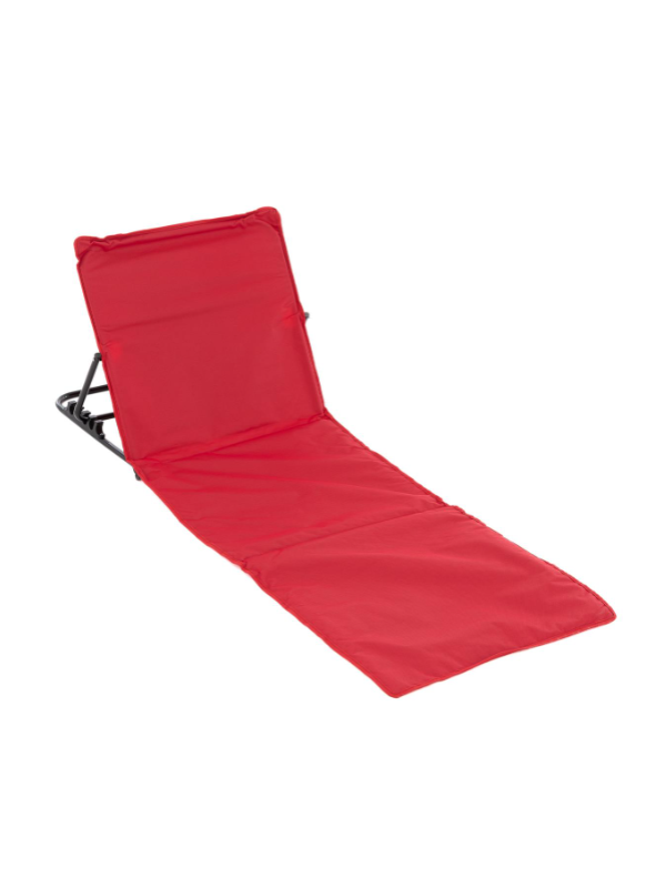Polstrovaná plážová podložka s opierkou chrbta, červená