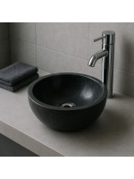 Kamenné umývadlo Gemma 501 leštený mramor Ø40 cm, black