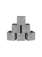 Sada 6 úložných boxov 30×30×30 cm, sivá melange