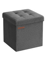 SONGMICS taburet 30×30 cm, úložný box, sivý