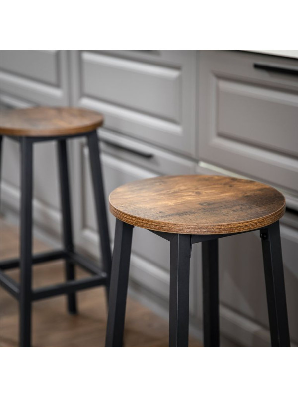 Sada 2 barových stoličiek v priemyselnom štýle, 65 cm