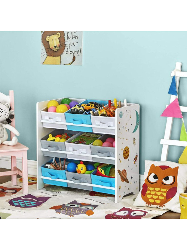 Detský organizér na hračky - Vesmír, 9 košov