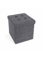 SONGMICS skladací taburet 38×38×38 cm, tmavo šedý, 40 l