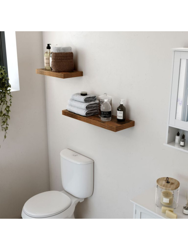 VASAGLE plávajúca polička na stenu 80 cm, rustikálna hnedá