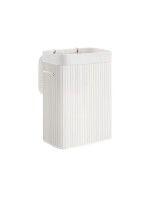 Bambusový kôš na bielizeň s vekom 72 l, biely, 40×30×60 cm