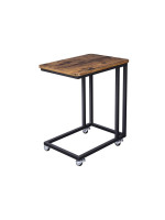 VASAGLE odkladací stolík na kolieskach, hnedý/čierny