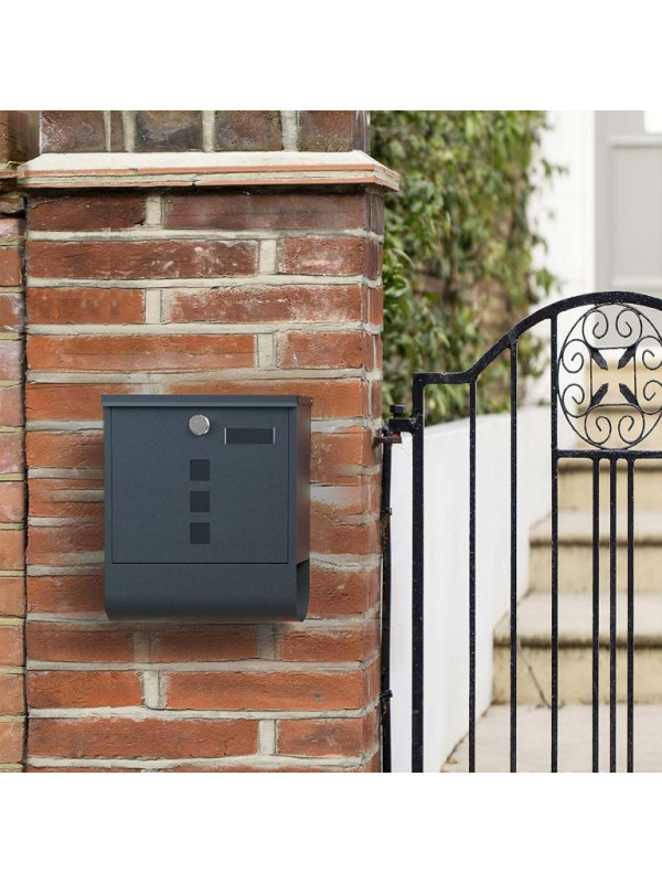 Poštová schránka na stenu SONGMICS s držiakom novín antracit