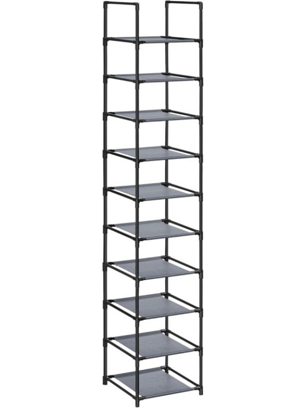 Regál na topánky SONGMICS 10 políc, sivý, 33×33×173 cm