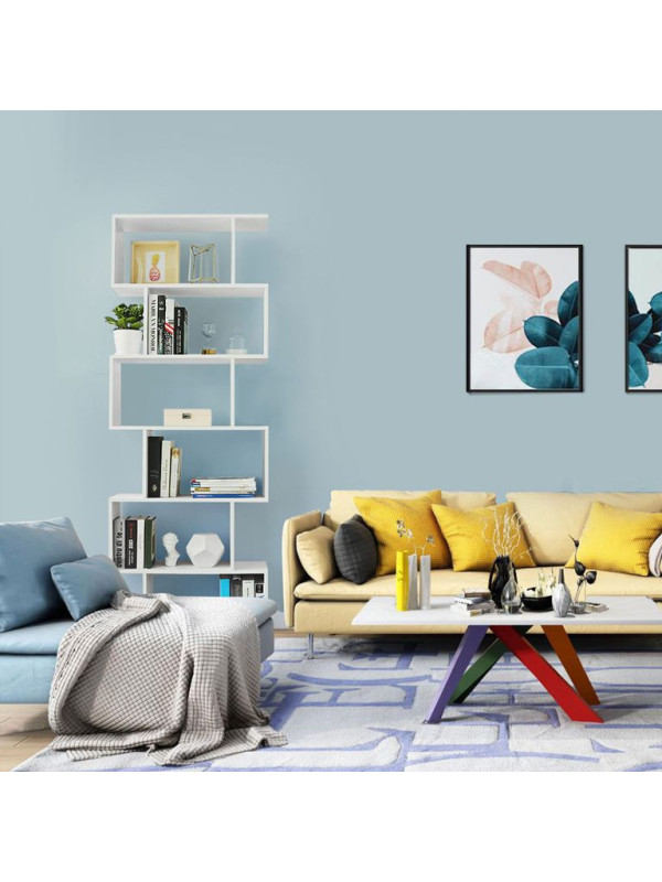 Biela knižnica VASAGLE 6 políc, voľne stojaci regál