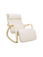 SONGMICS hojdacie kreslo s nastaviteľnou podnožkou, béžové