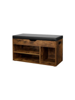 VASAGLE botník s lavicou, hnedý, 80×30×44 cm
