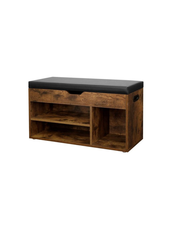 VASAGLE botník s lavicou, hnedý, 80×30×44 cm