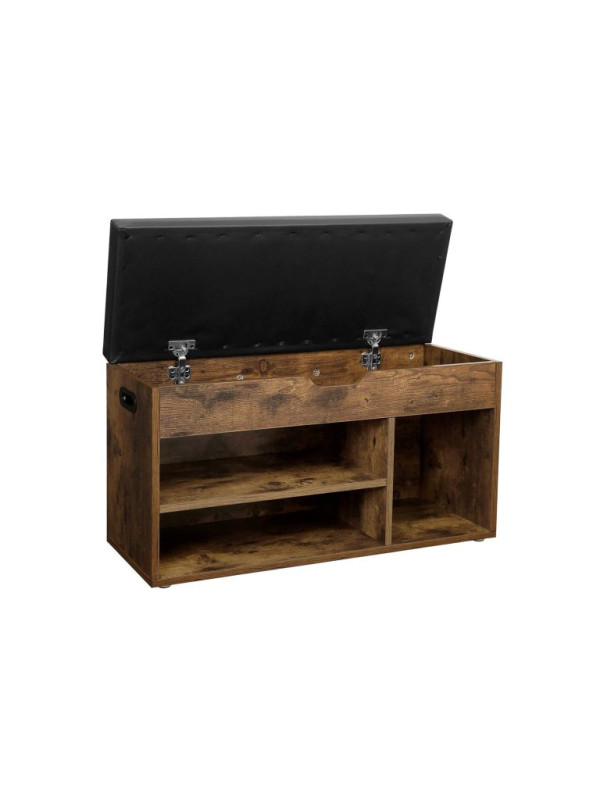 VASAGLE botník s lavicou, hnedý, 80×30×44 cm