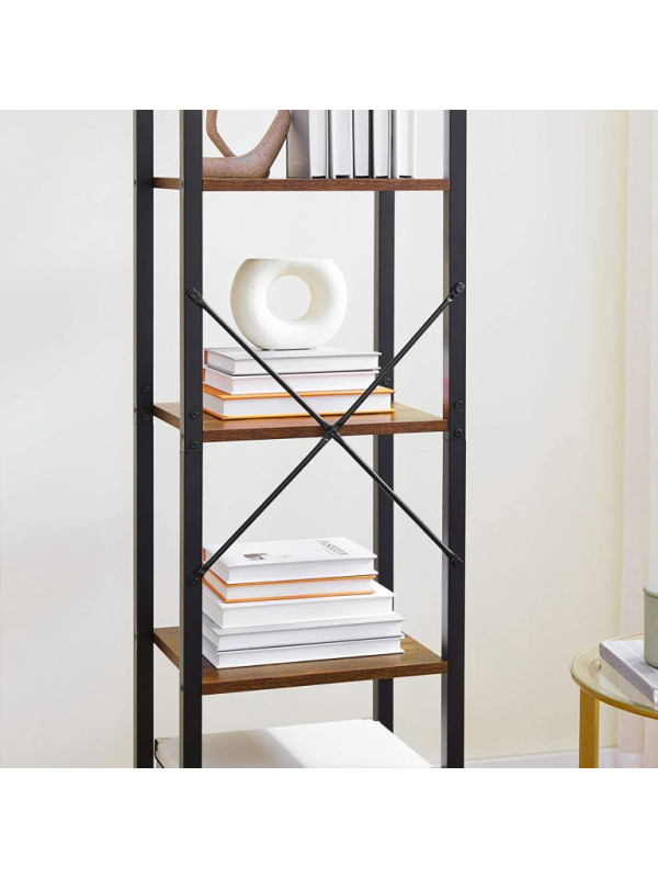 VASAGLE knižnica 6 políc, rustikálna hnedá/čierna