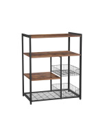 VASAGLE kuchynský regál s košmi, policami a háčikmi 80×35×95