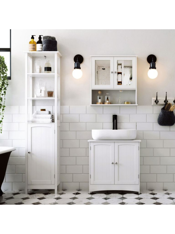 Kúpeľňová skrinka pod umývadlo VASAGLE biela 60×30×60 cm