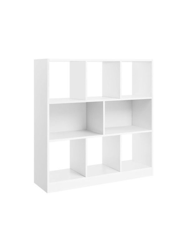 VASAGLE biela knižnica s priehradkami 97,5×30×100 cm