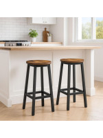 Sada 2 barových stoličiek v priemyselnom štýle, 65 cm
