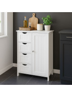 Biela univerzálna skrinka so 4 zásuvkami, 55 x 30 x 81 cm