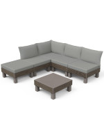 Záhradná plastová súprava ELEMENTS SIGNATURE, hnedá