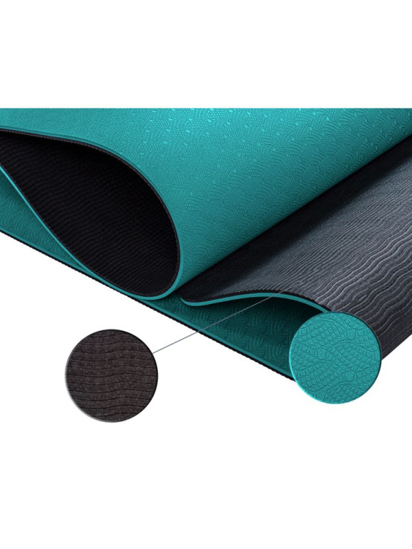 Fitness podložka na jogu 190 × 100 × 0,6 cm benzínovo modrá