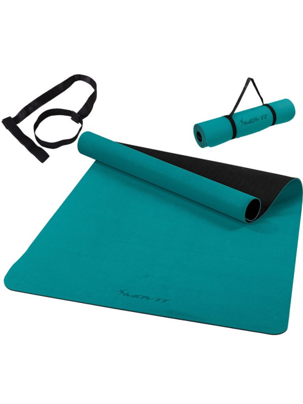 Fitness podložka na jogu 190 × 100 × 0,6 cm benzínovo modrá