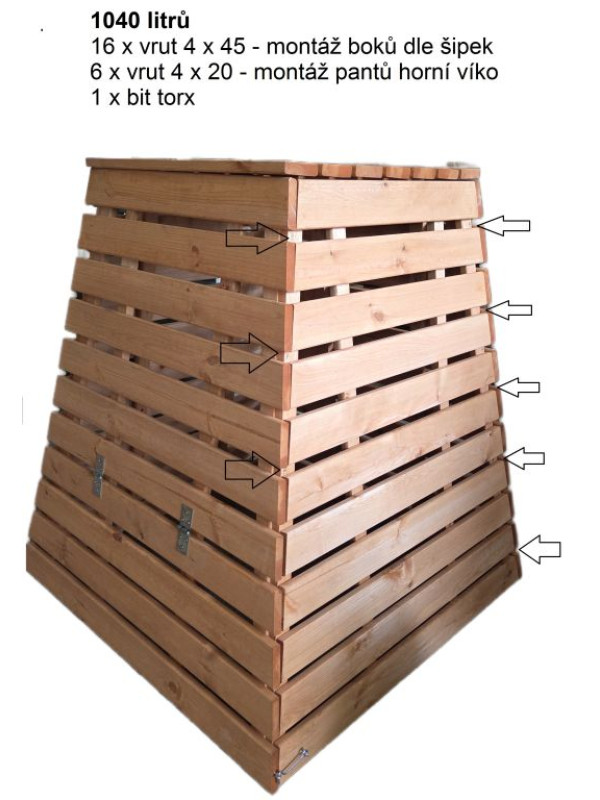 Drevený kompostér 1040 L pyramída - česká výroba