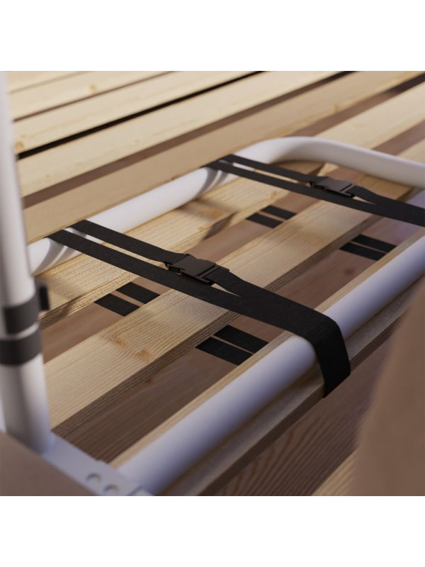 Biele madlo k posteli s nastaviteľnou výškou