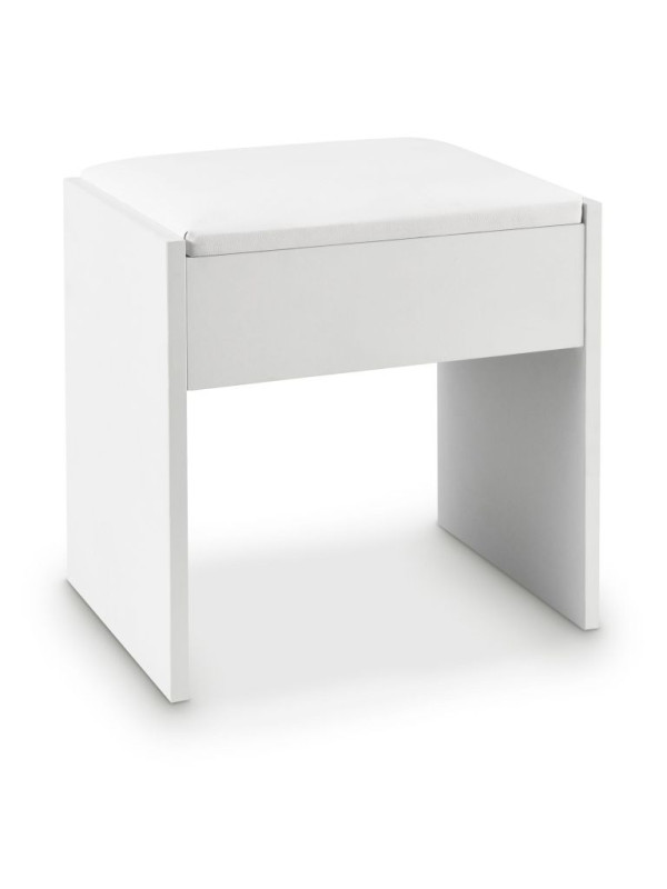 Taburet biely ku kozmetickému stolíku 42 cm s čalúnením