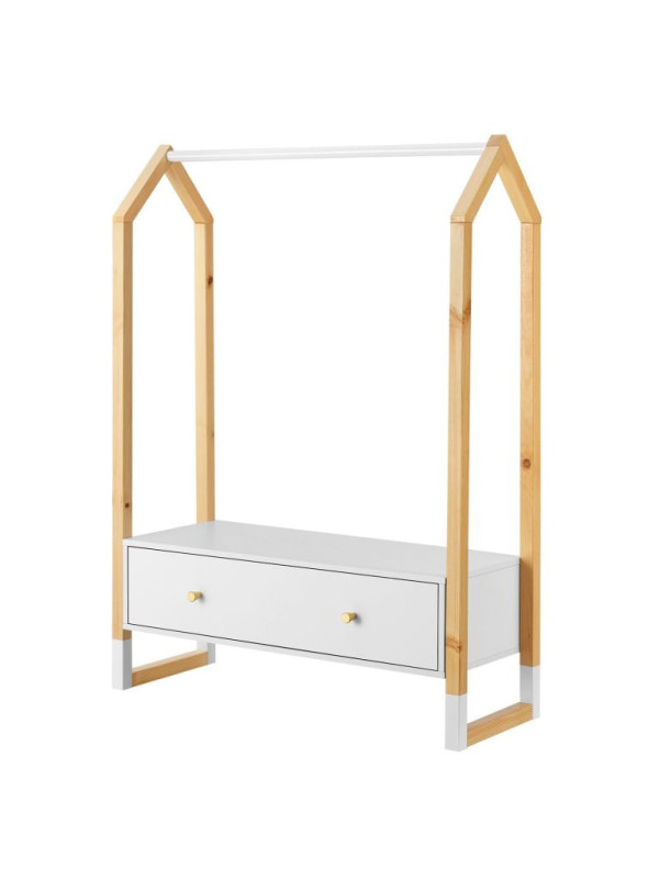 Otvorená skriňa so zásuvkou a policou