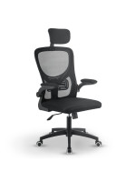 Ergonomická kancelárska stolička, čierna s opierkou hlavy