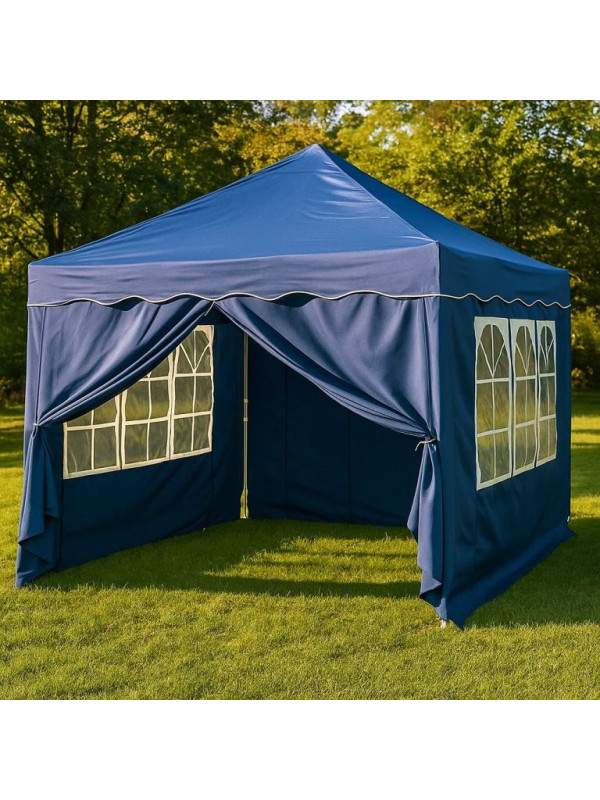 INSTENT záhradný párty stan - 3 x 3 m, modrá + 4 bočnice