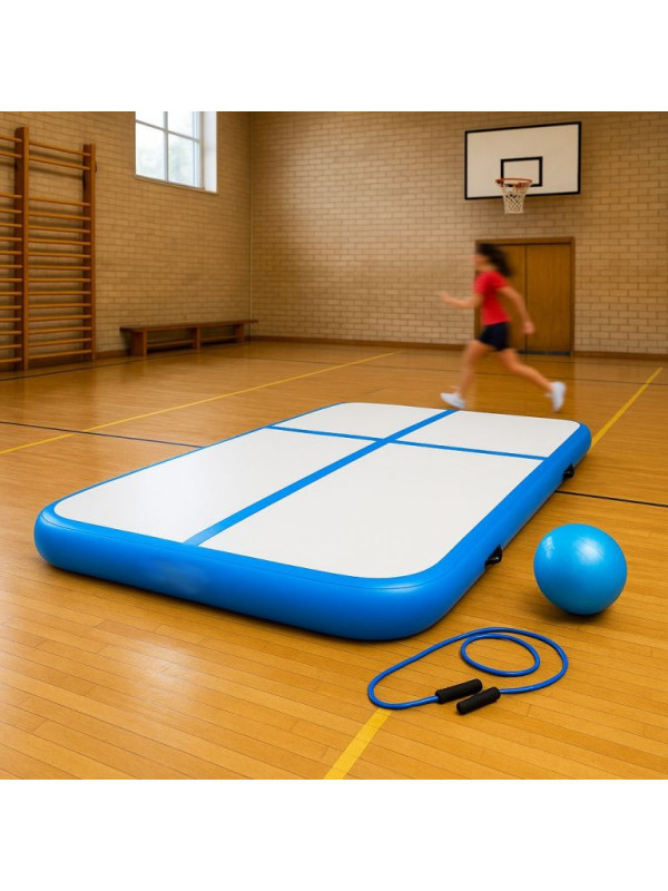 Nafukovacia gymnastická žinenka, 300 x 100 x 10 cm, modrá