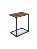 Odkladací stolík k pohovke, rustikálny hnedý/čierny