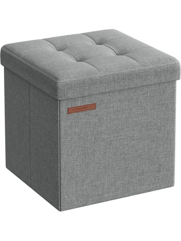 Skladací taburet s úložným priestorom 30×30 cm – svetlo šedý