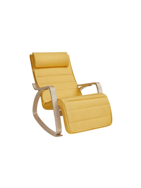 Hojdacia stolička s opierkou na nohy a vankúšom, žltá