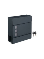 Moderná nástenná poštová schránka, antracitová, uzamykateľná