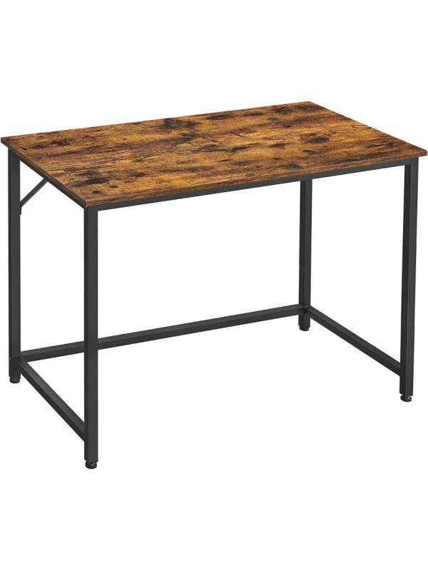Priemyselný pracovný stôl 100x50 cm, oceľ, rustikálna hnedá
