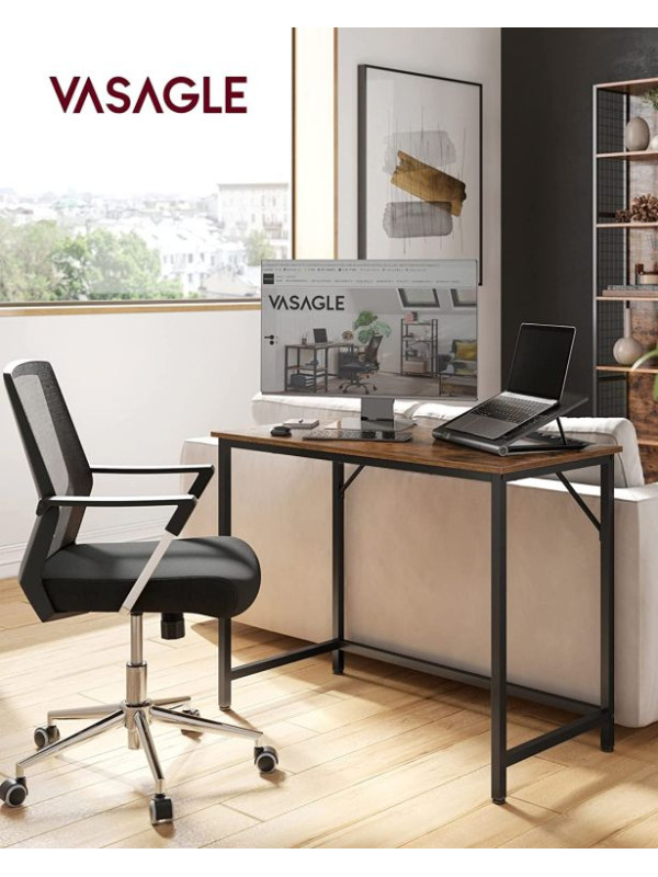 Priemyselný pracovný stôl 100x50 cm, oceľ, rustikálna hnedá